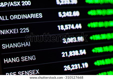 asian stock market chart,Stock market data on LED display concept