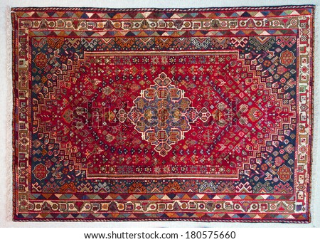 Old Qashqai Persian village rug from 1970\'s with natural dyes.