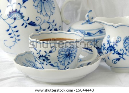 Porcelain Coffee Service in Blue and White