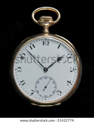 Art Deco Gold Pocket Watch with Arabic Numerals