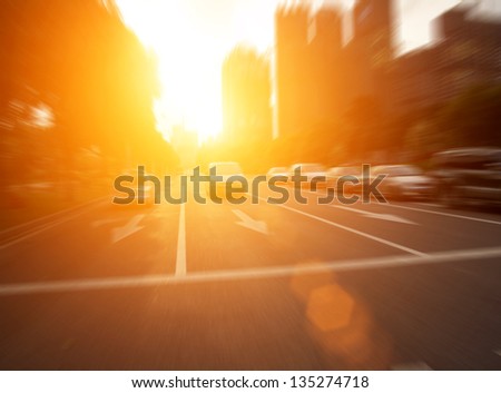 The Sunset Of The Busy Roads Of Major Cities