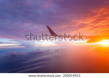 Flying in the sky and the sea of clouds Flying in the sky and the sea of clouds