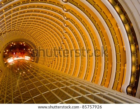 Interior lighting of the tunnel in Shanghai
