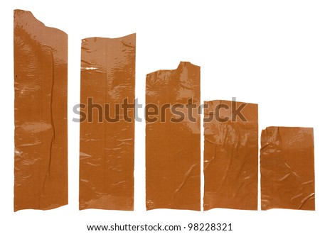 Collection of different scotch strips .Adhesive tape isolated on white background