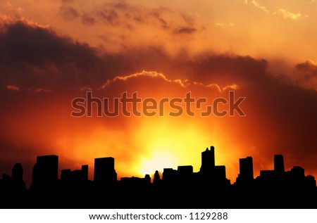 new york skyline silhouette. stock photo : City skyline