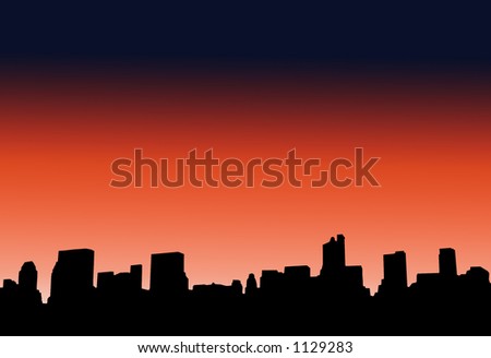 new york city skyline silhouette. stock photo : City skyline