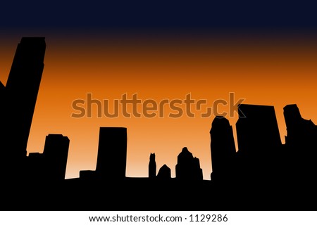 new york skyline silhouette. stock photo : City skyline