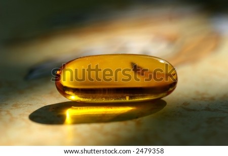 medicinal capsule in the sun