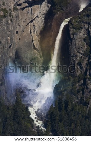 Lower Yosemite Falls In early May 2009 from Glacier Point in Yosemite National Park California