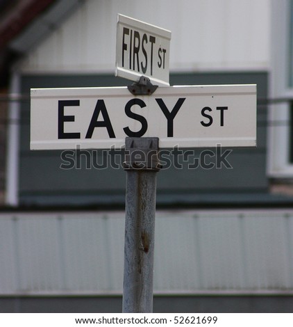 easy street sign, includes clipping path of sign itself
