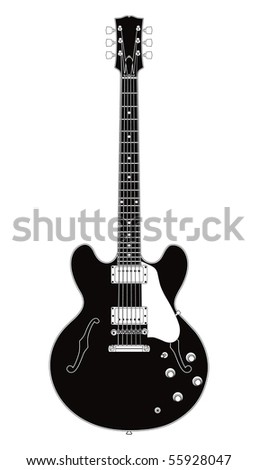 Hollow-body Electric Guitar Stock Vector Illustration 55928047 