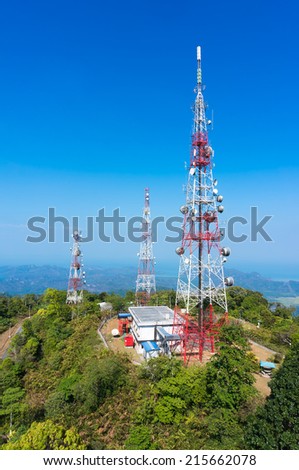 Telecommunications antenna for radio, television and telephony whit cloud and Blue sky