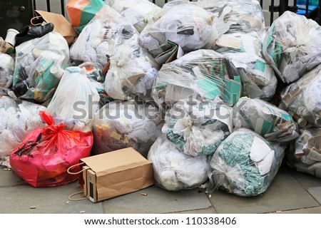 Big pile of waste due municipal union worker strike