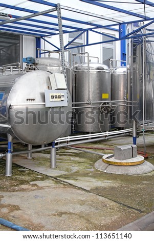 Dairy factory tanks for milk chilling and refrigeration