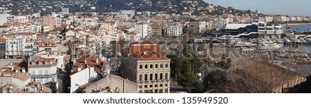 Panorama of Festive Cannes city at French Riviera