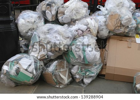 Big pile of waste garbage municipal union worker strike