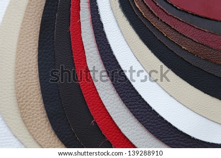 Real genuine leather swatch for furniture industry