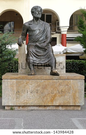 THESSALONIKI, GREECE - JUNE 30: Aristotle statue in Thessaloniki on June 30, 2011. Greek philosopher Aristotle sculpture at city square in Thessaloniki, Greece.