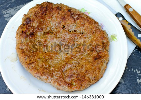 Grilled patty burger made from minced beef