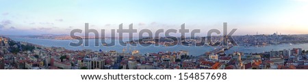 ISTANBUL, TURKEY - JULY 26: Cityscape of Istanbul on JULY 26, 2006. Aerial cityscape panorama of Istanbul, Turkey.
