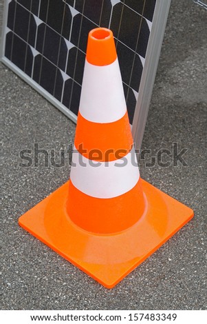 Safety traffic cone and solar panel installation