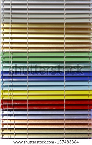 Metallic aluminium blinds in all colors of rainbow