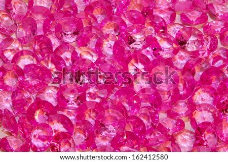 Bunch of decorative sparkling pink crystal gems