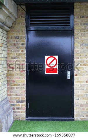 Black back door emergency exit and fire escape