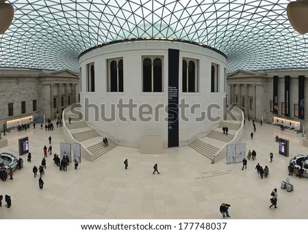 London, United Kingdom - January 28: British Museum Great Court On January 28, 2013. Interior View Of Great Court In British Museum In London, United Kingdom.