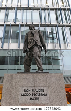 LONDON, UNITED KINGDOM - JANUARY 19: Monument to the Unknown Artist on JANUARY 19, 2013. Unknown Artist statue was created by Greyworld in London, United Kingdom.