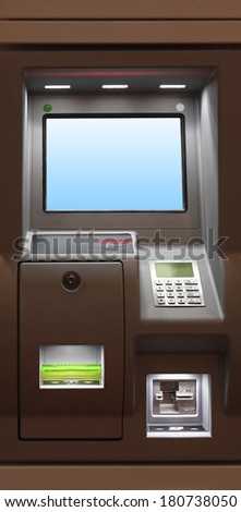 Modern Automated Teller Machine with lcd display