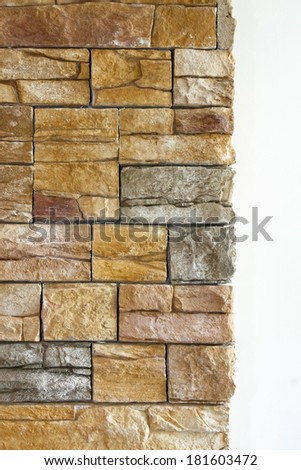 Contemporary wall corner made from natural stones
