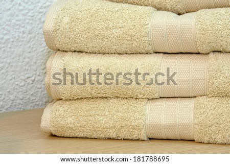 Pile of clean and dry cotton towels