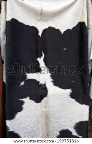 Unique pattern of natural cow hide leather