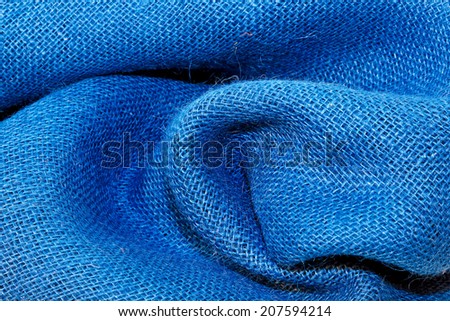 Close up shot of wrinkled blue cloth
