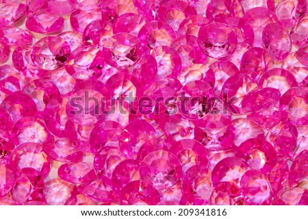 Bunch of decorative sparkling pink crystal gems