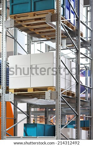 High racking warehouse for cargo pallets storage