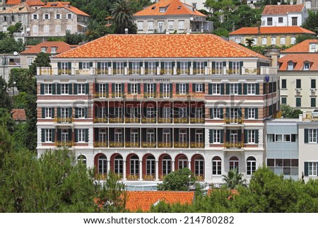 DUBROVNIK, CROATIA - JUNE 13: Grand Hotel Imperial on JUNE 13, 2010. Colonial style hotel building in Dubrovnik, Croatia.
