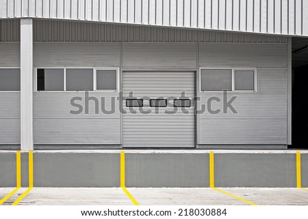 Big storage house loading deck and entrance