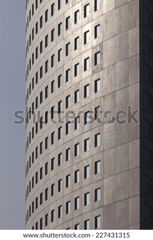 Contemporary skyscraper office building in Paris France