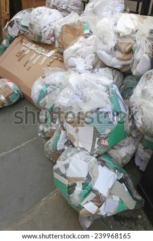Big pile of waste due municipal union worker strike