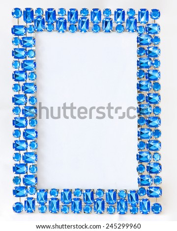 Blue decorative frame with blue diamond ornaments