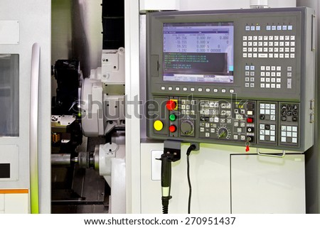 Automatic industrial machinery with control board and monitor