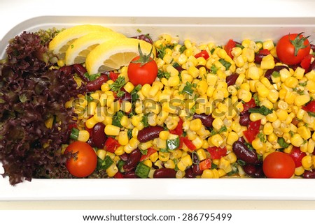 Yellow Corn With Beans And Vegetables Salad