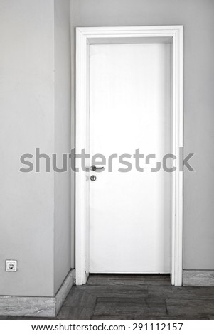 Closed Plane White Door in Home Interior