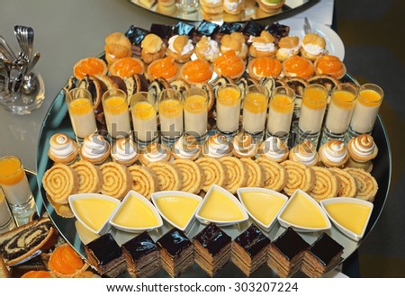 Various Sweets and Pastry at Dessert Buffet