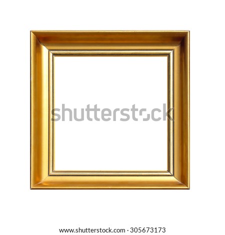 Gold Square Frame Isolated Included Clipping Path