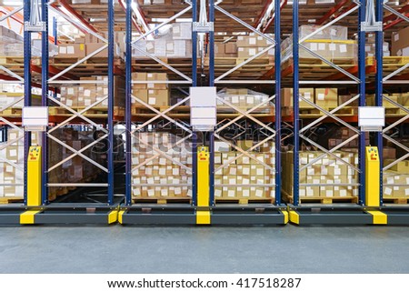 High Density Storage Shelving System in Warehouse