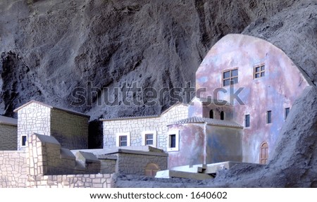 Old houses deep in the mountain rocks