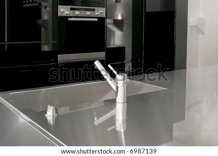 Minimalism design of modern black kitchen cabinets